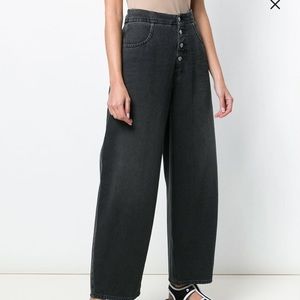 Margiela MM6 High Waisted Wide Leg Jeans, black